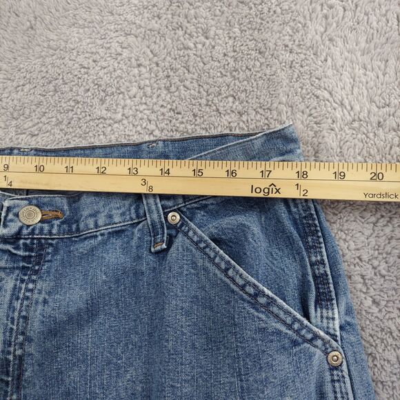 Wrangler Jeans Mens Size 38 x 34 Light Wash Carpenter Work Wear Cotton Denim - Picture 3 of 9